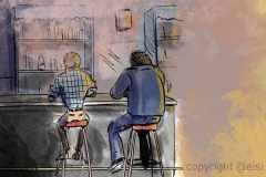 at the bar